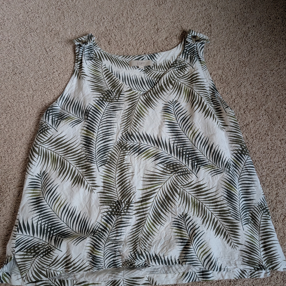 LOFT Palm Leaf Relaxed Tank Top